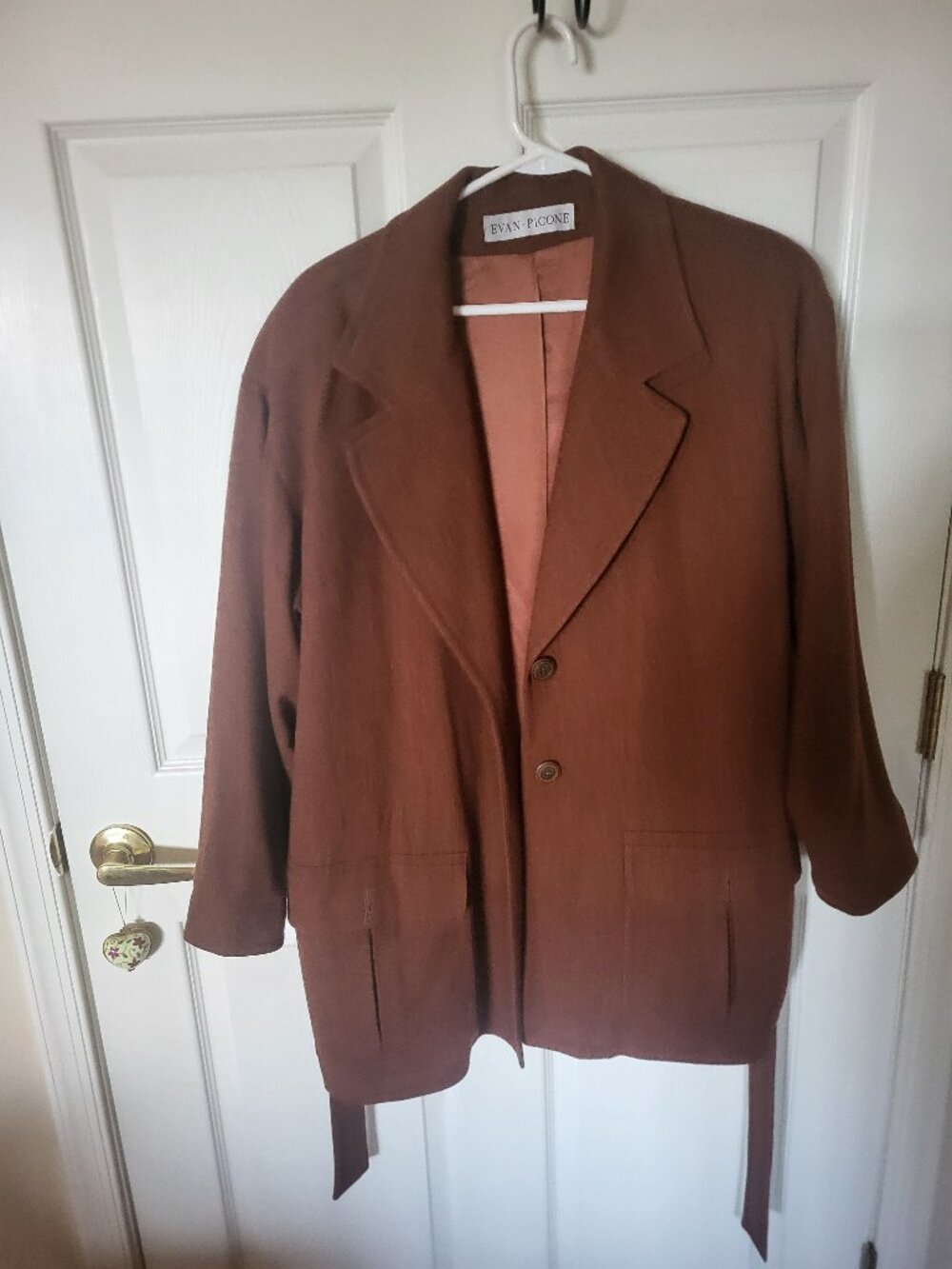 Vintage Evan-Picone Wool Blend Oversized Blazer Jacket - Terracotta Brown